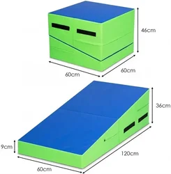 Folding Triangle Children Gymnastic Exercise Mats High Quality Soft Play Fitness PVC EVA Sponge Sport Fitness Gym Mat Gymnastics