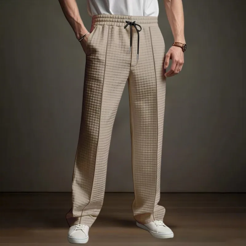 الرجال عالية الجودة الجاكار الهراء عادية الرياضة الأعمال سراويل للجري تنفس فضفاضة مستقيم الساق شهم الملابس