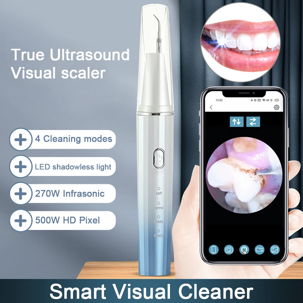 Visual Ultrasonic scalers Dental Remover for Whitening Teeth Electric Sonic Tooth Cleaner Removal Dental Products by Phone APP