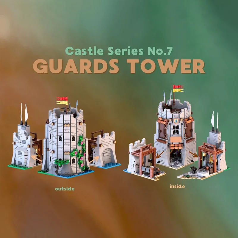 1192 قطعة MOC الحرس برج القلعة سلسلة رقم 7 الأسد نموذج اللبنات تجميع لعبة فكرة التعليم هدايا عيد الميلاد هدايا عيد ميلاد الاطفال #5