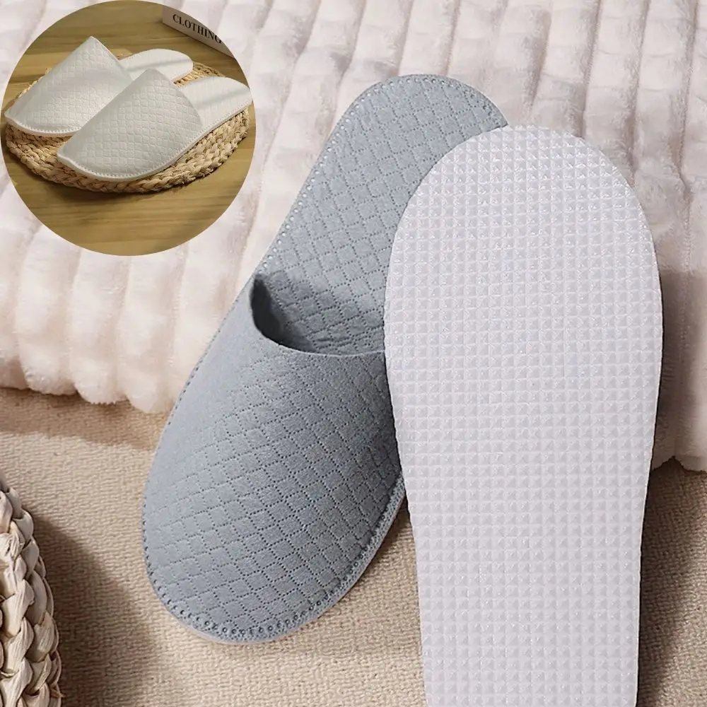 1 pasang sandal sekali pakai wanita pria sandal Non-slip tamu rumah sandal Hotel Spa warna Solid sepatu perjalanan pernikahan grosir