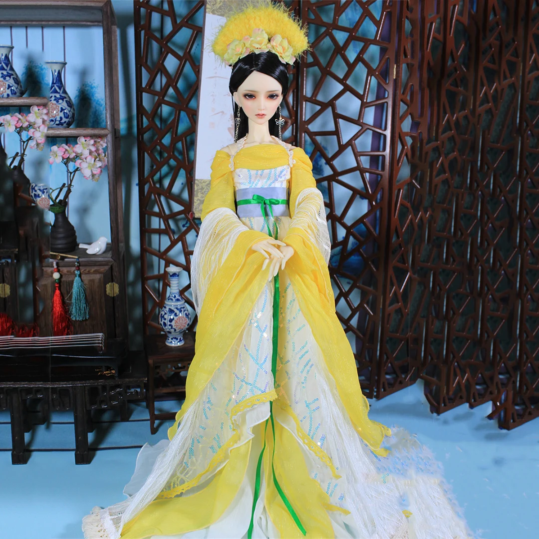 1/4 1/3 Scale  Ancient Costume BJD Clothes Chinese Hanfu Fairy Long Dress For BJD/SD MSD SD13 Big Girl Doll Accessories A1872