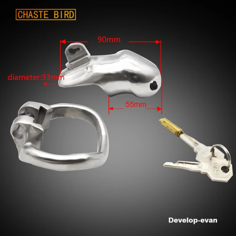 CHASTE BIRD Male 316L Stainless Steel Luxury Honorable Standard Size Cage Belt HT-V2  Chastity Magic Locker Device Sex Toy A257