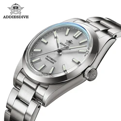 Addiesdive 36mm marca superior bgw9 super azul luminosa bolha espelho pote capa de vidro 10bar mergulhador pt5000 relógio mecânico automático