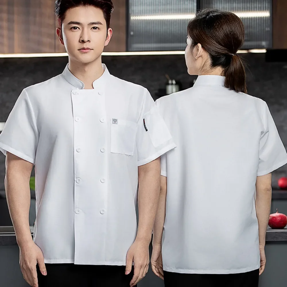 Sommer-Küchenkleidung, dünn, atmungsaktiv und cool, Kochkleidung, Arbeitskleidung, kurzärmelig, Catering, Schule, Kindergarten, Kantine