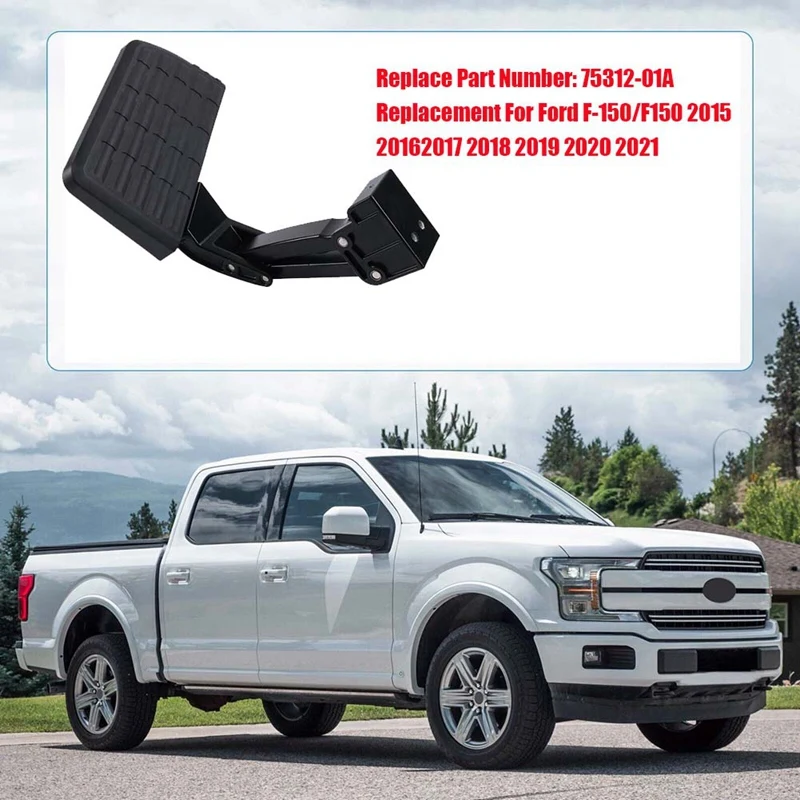 

1 Piece 75312-01A Rear Bumper Pedal Pickup Truck Cab Side Step Retractable For Ford F-150 F150 2015-2020