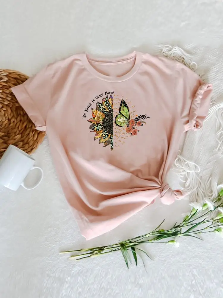 

Clothing T-shirts Butterfly Lovely Style Cute Women Short Sleeve Fashion Summer Graphic Tee Print Cartoon Shirt Female T Top