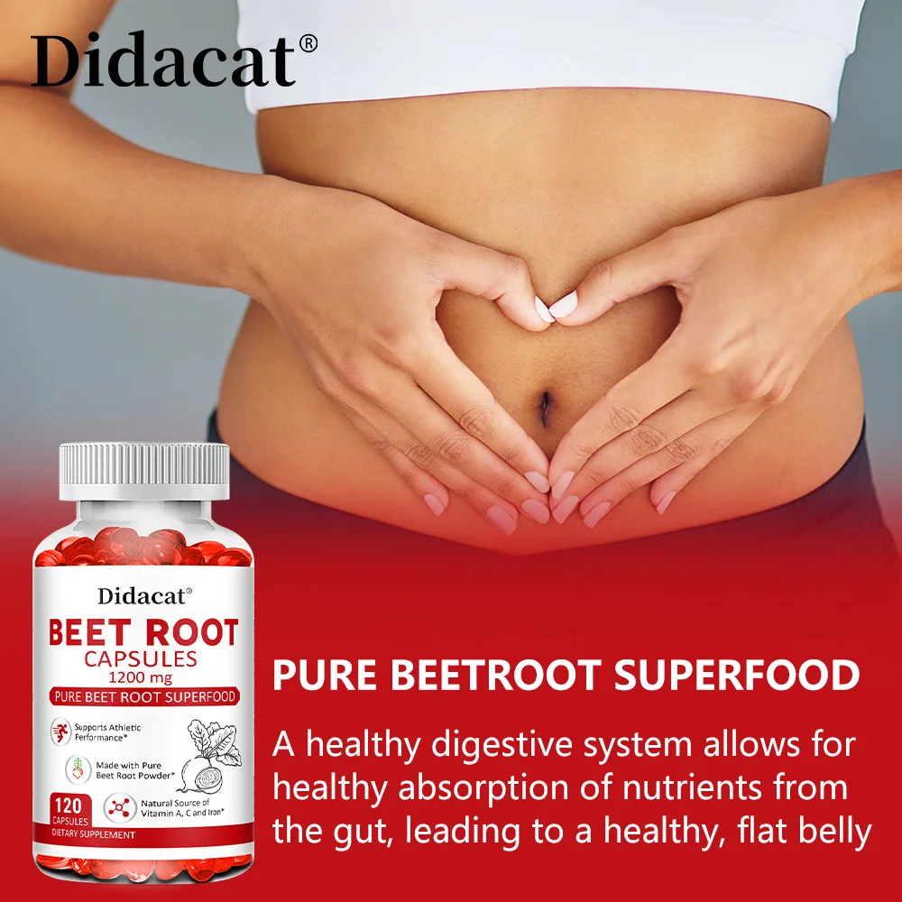Beet Root Capsules - Blood Pressure Support, Heart Health, Improves Circulation, Blood Flow Supplement, Enhances Immunity