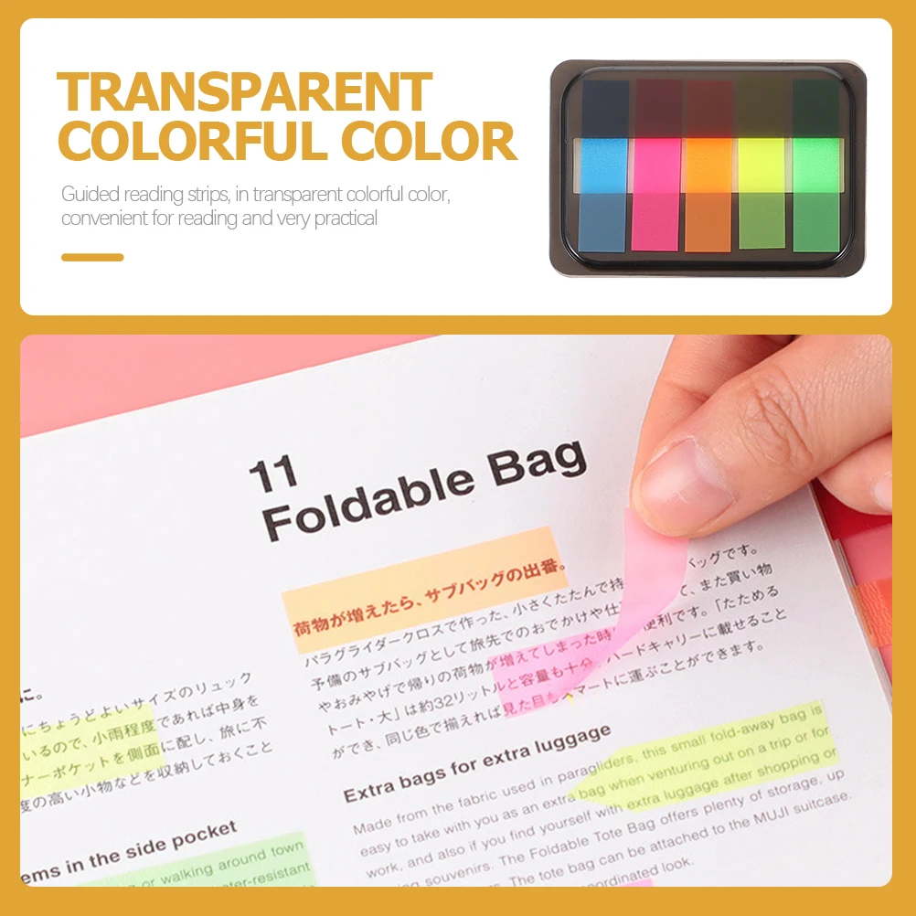 

6 Boxes Fluorescent Transparent Sticky Paper Sentence Highlight Sticker Highlighting Strips Books Reading The Pet