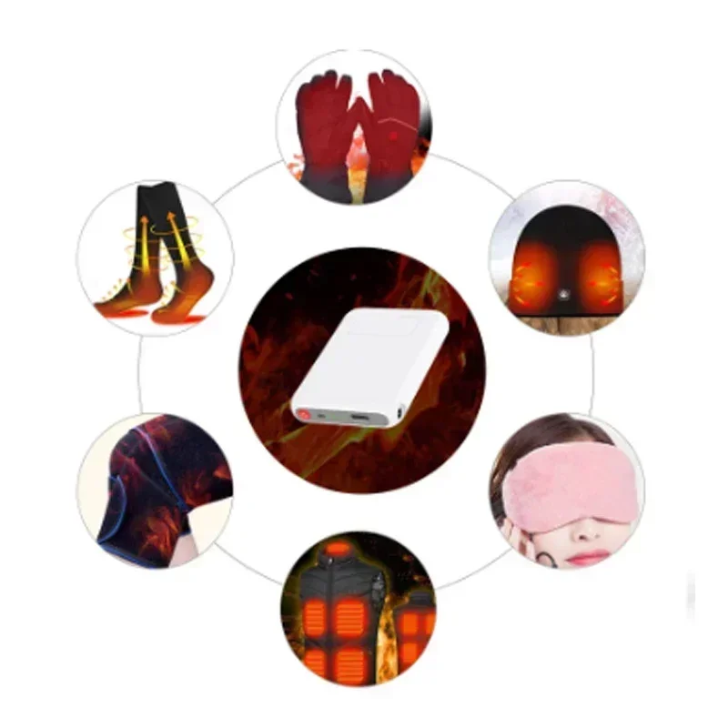 الشتاء ساخنة الجوارب بطاريات 7.4 فولت 3000 مللي أمبير/5 فولت 5000 مللي أمبير بطارية ليثيوم بوليمر حزم للقفازات الدافئة الملابس قبعة شاحن قوة البنك