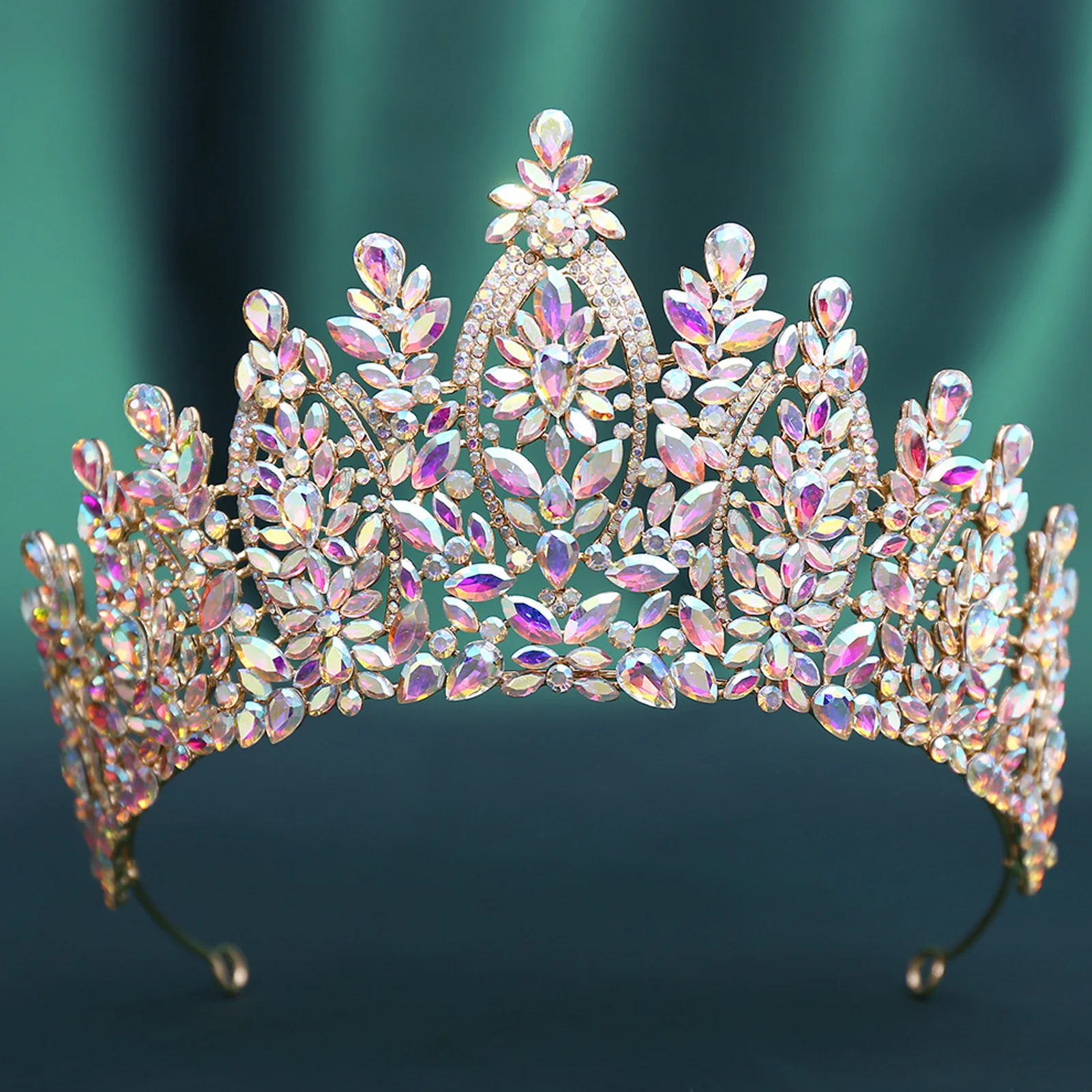 Alloy Crystal Baroque Style Bridal Crown With Comfortable Lightweight Design For Wedding Ceremony view 4