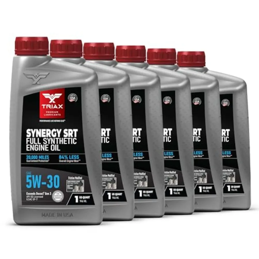 

Synergy SRT 5W-30 - Full Synthetic Friction Modified Engine Oil - 20K Miles API SP Licensed 3x Wear Protection - Nano Boron and
