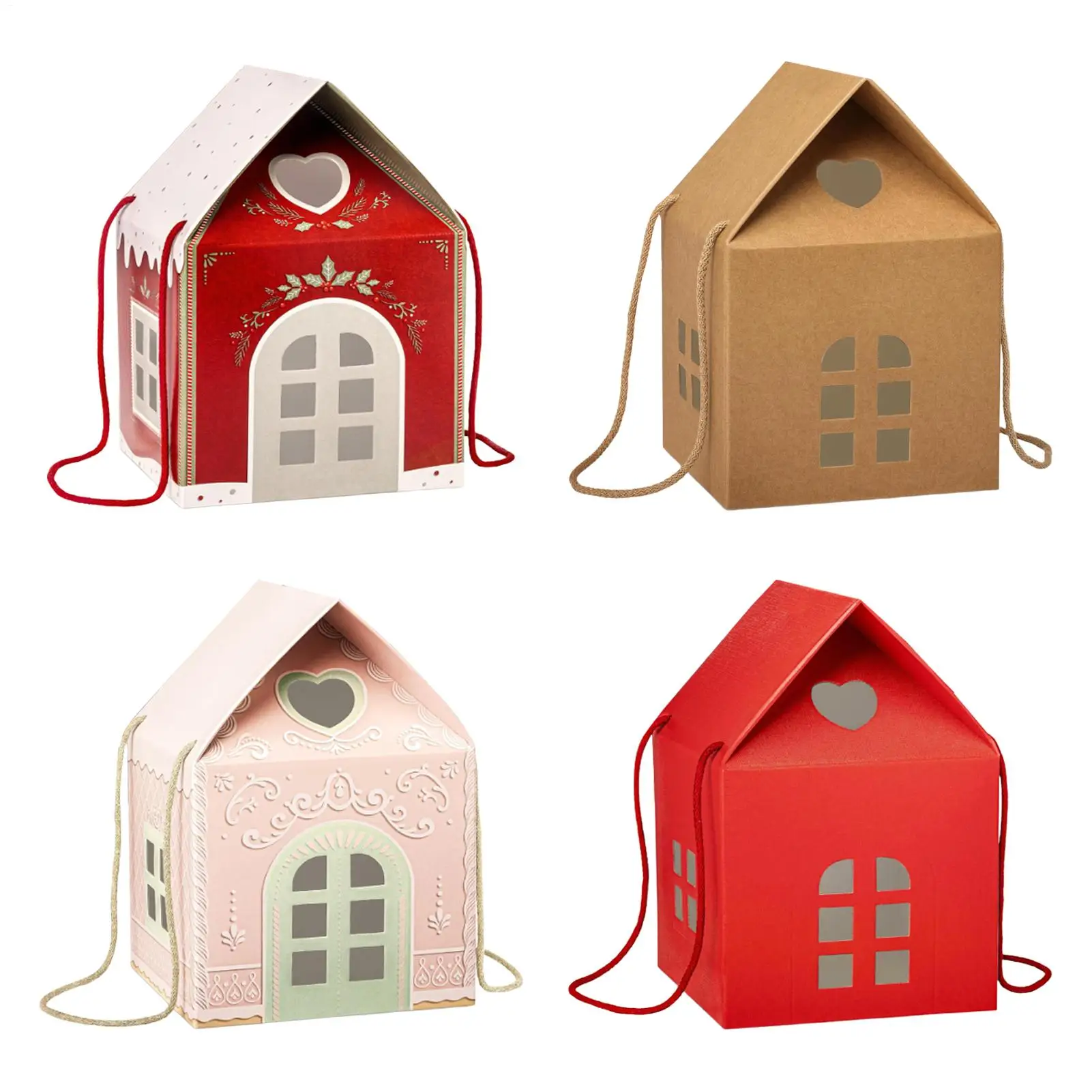 20 cm Süßigkeiten Boxen Weihnachten Haus Form Papier Schokolade Container Handwerk Weihnachten Cookie Lagerung Box Für Schokolade Früchte