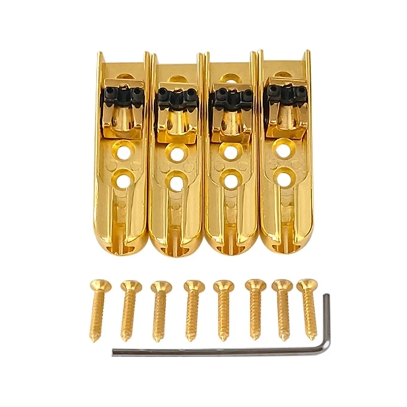 4 Pcs Separate Bass Bridge Electric Guitar Bass Split Bridge Saddle 4 String Bass Guitar Bridge Replacement Part