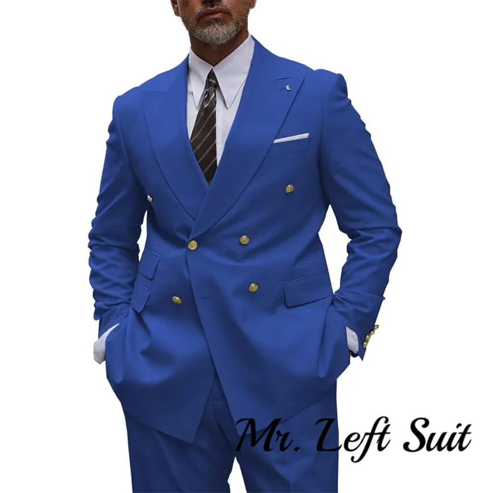 

Mens Double Breasted Suit 2 Piece Classic Regular Fit Business Casual Wedding Prom Suits Dresswear