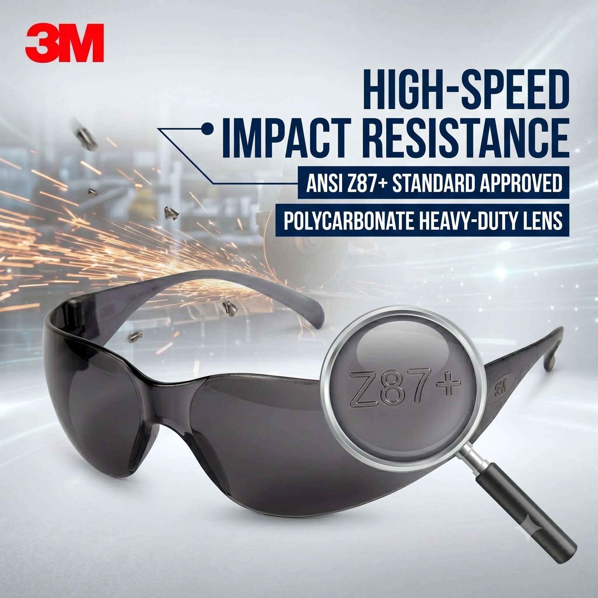 3M Anti-Fog Safety Glasses Grey Lens UV Protection Protective Eyewear Anti-Scratch Outdoor Workplace Labor Protection