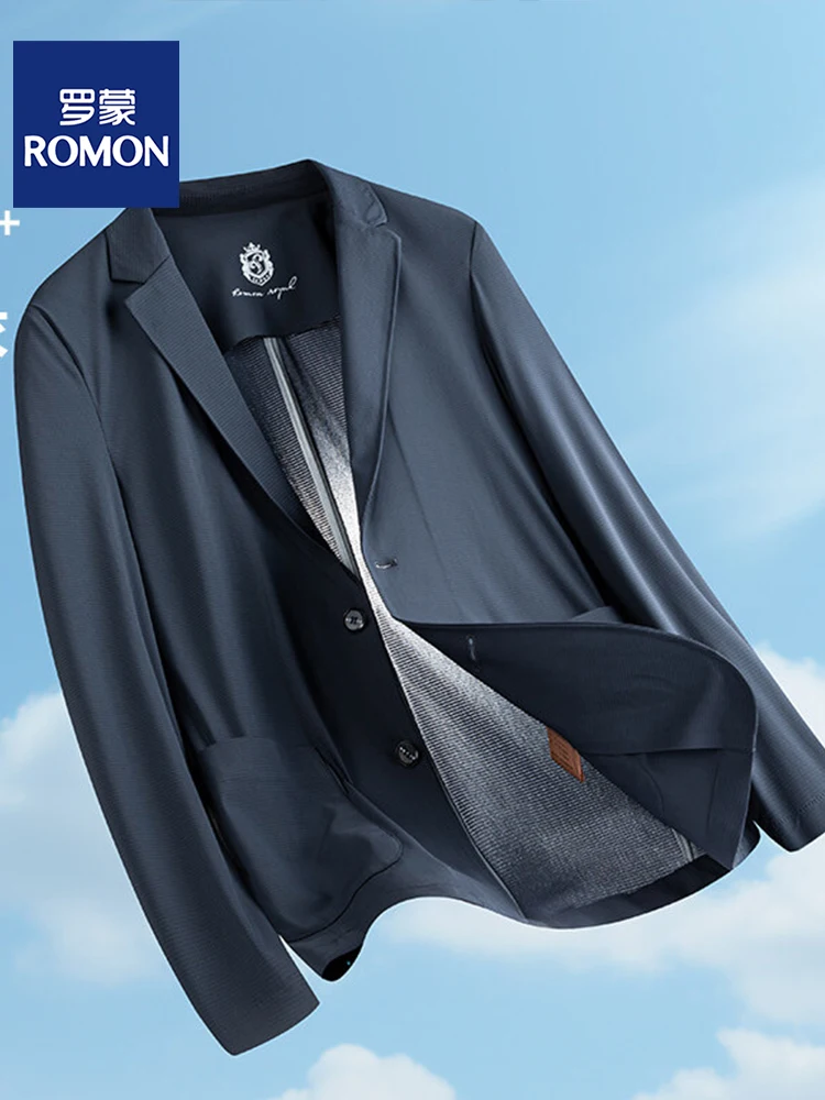 

Rn Ice Silk Men's Ultra Lightweight Summer Casual Suiting Sun Protection Faionable Ci Sle Long Sve Busin Casual