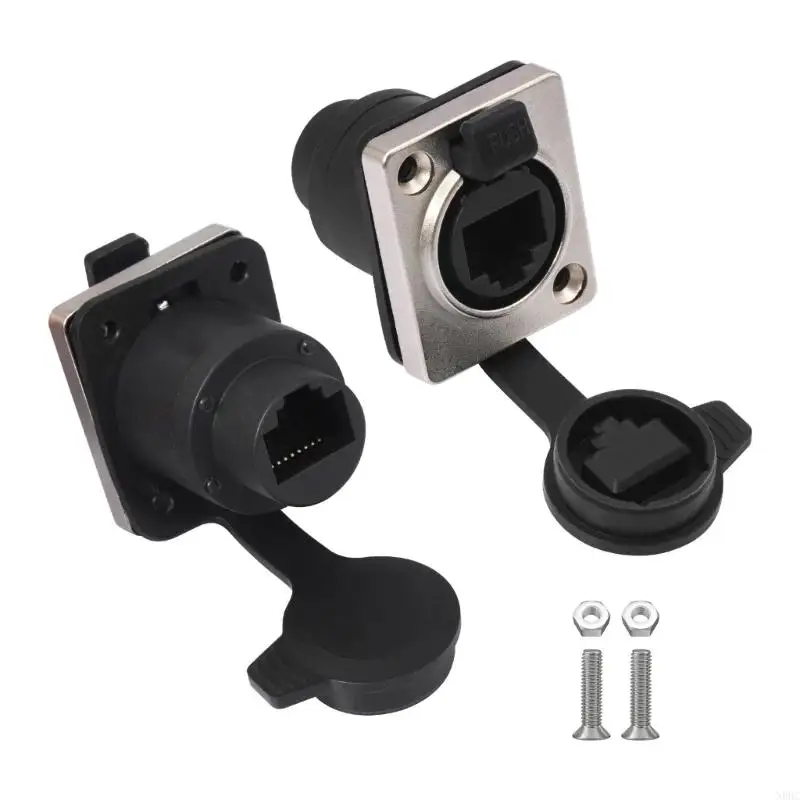 

D Type Mountable Ethernet Adapter RJ45 Женский порт Водонепроницаемый наружный использование ABS Metal корпус для сетевых N0HC