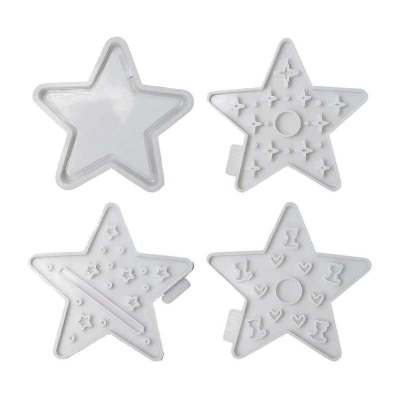 

4PCS Silicone Craft Molds Easy Releasing Molds Silicone Texture for Crafting Star Projection Holders and Gifts C71A