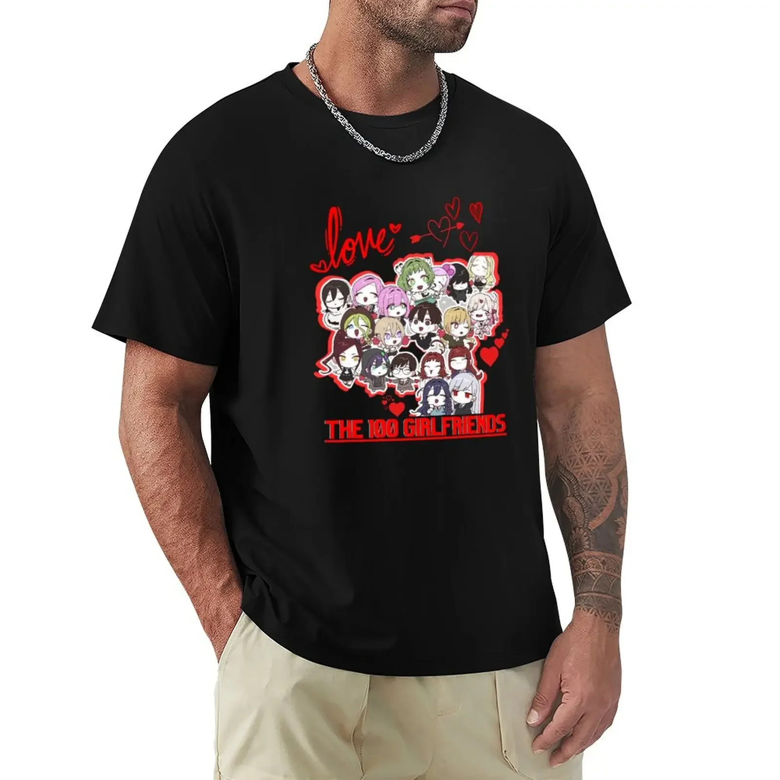 blacks mens white t shirts 100 Girlfriends Who Really Love You,kimi no Koto ga Daidaidaidaidaisuki:,anime arth T-shirt