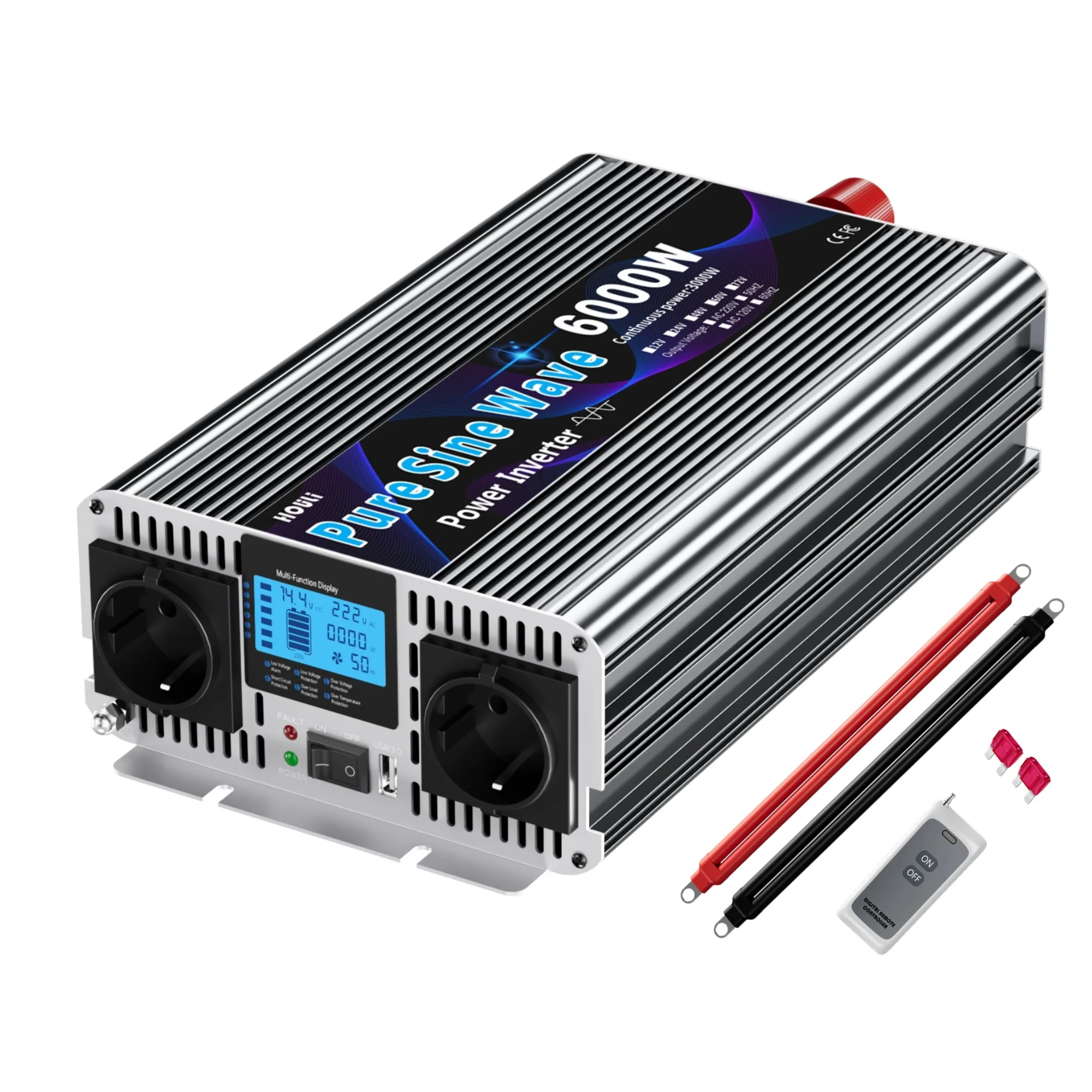 48V 60V off grid solar power inverter pure sine wave 6000w 5000w 4000w 3kw 4kw 5kw 6kw 12v 220v 3000w set for home