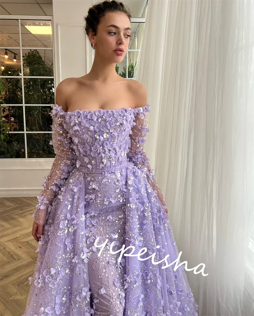 Customized Jiayigong  Organza Applique Cocktail Party Ball Gown Off-the-shoulder Bespoke Occasion Gown Long Dresses Saudi Arabia