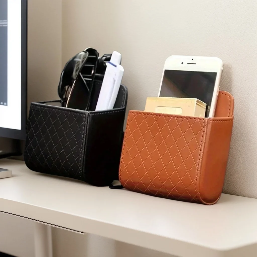 

​ ​ Сумка для хранения автомобильного воздуховыпускного отверстия - подвесной кожаный органайзер для ключей телефона, солнцезащитных очков, вентиляции, домашнего использования ​ ​