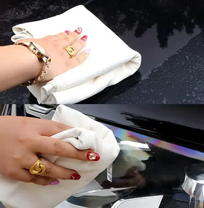 Natural Suede Car Cleaning Cloth Super Absorbent Towel Car Household Motorcycle Cleaning Care Quick-drying Car Wash Towel