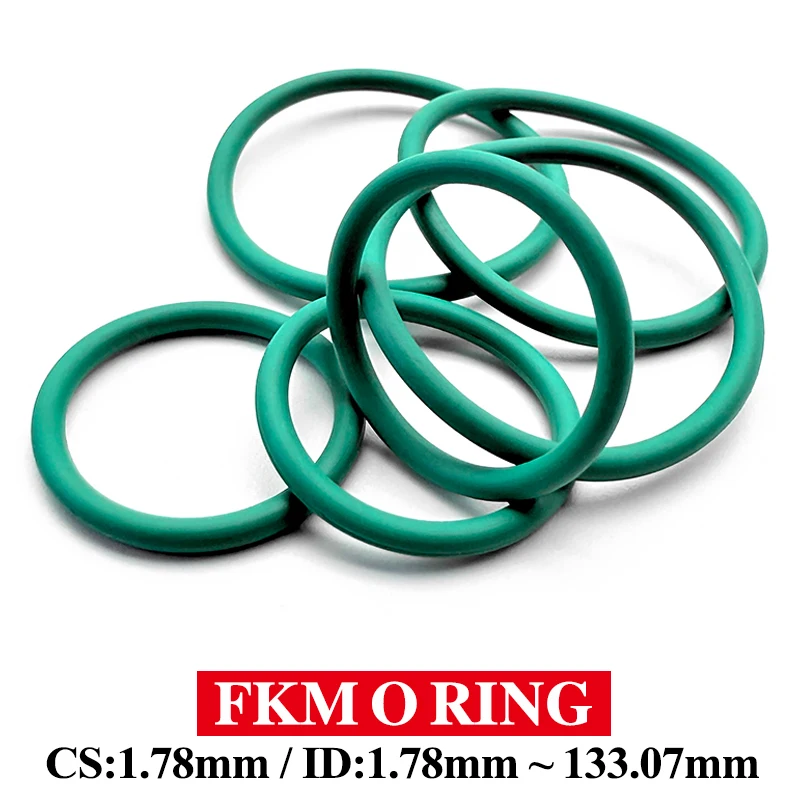 Fluorine Rubber Green FKM O‑Rings CS1.78mm OD5.34-73.13mm Oil Heat Resistant Sealing Washer For Fuel Pump Hydraulic System Parts