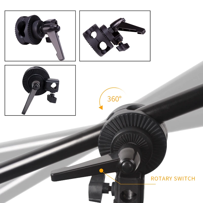 Photo Studio 2M Light Tripod Stand with 135CM Cantilever Boom Arm And Empty Sandbag For Photography Supporting Softbox Lighting