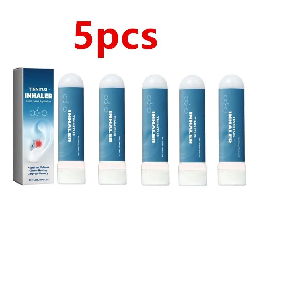 5pcs Tinnitus Relief Nasal Inhaler Calming Relaxing Reduced Ringing Herbal Tinnitus Relief Sticks For Travel