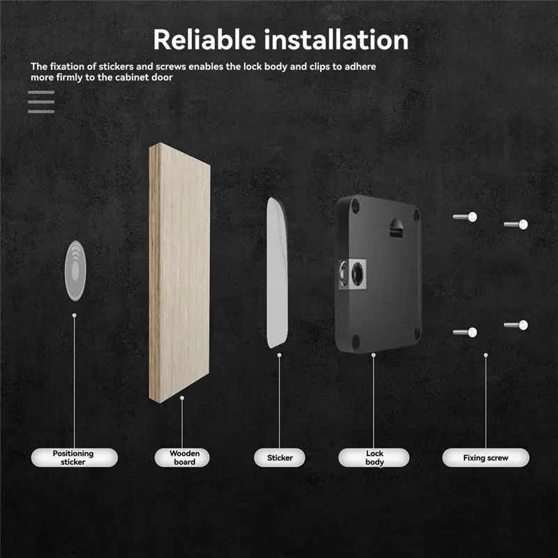 [Techverse]-Tuya Smart Cabinet Door Lock For Cabinets Bluetooth & IC Card Access App Control, Keyless Entry For Furniture & Draw