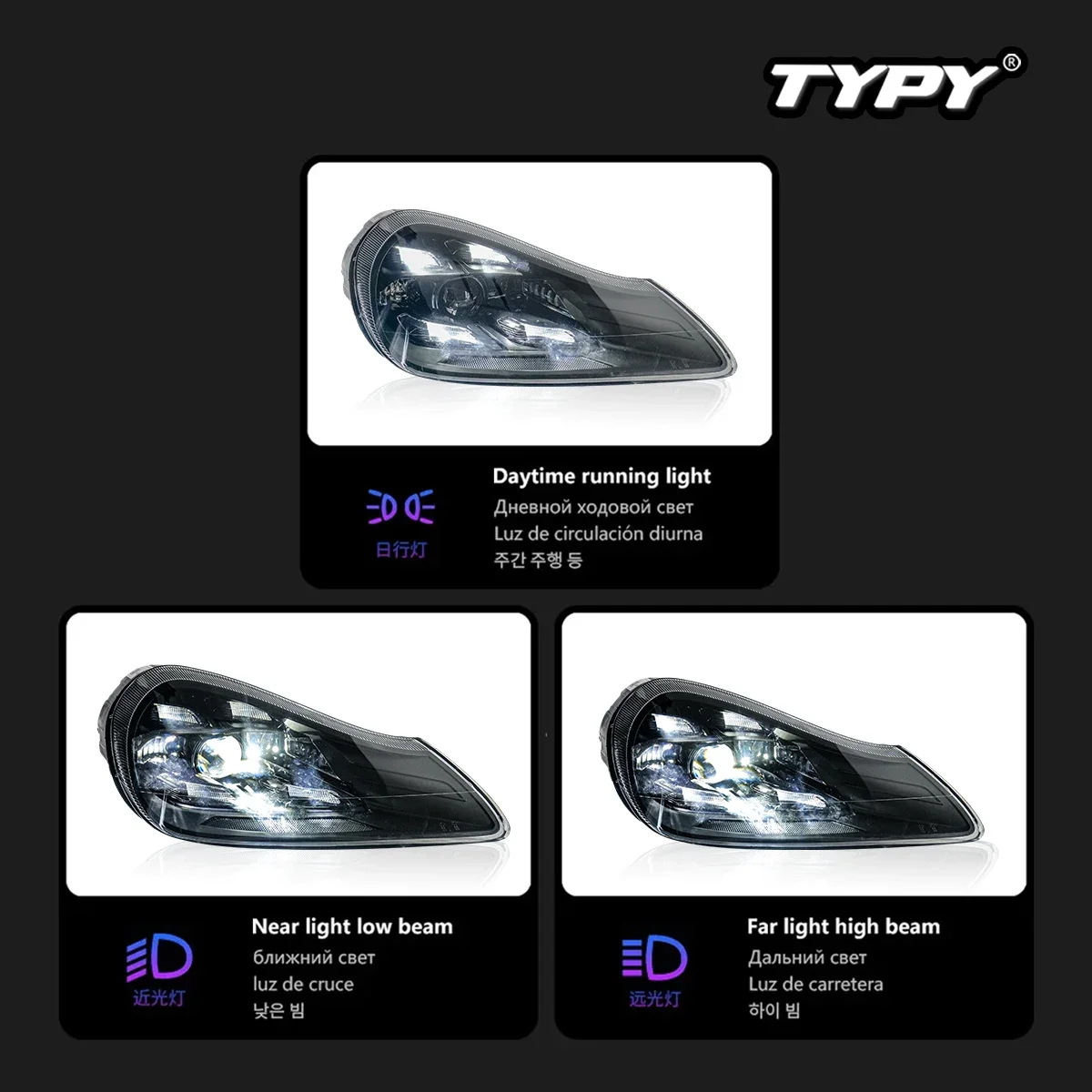 TYPY Car Headlamps For Porsche Cayenne 957 2007-2010 Upgraded 2021 Styling Headlights Dynamic Turn Signal Lamp Car Accessories