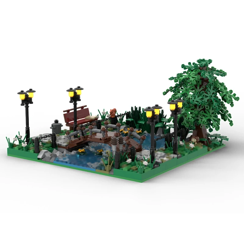 نموذج معماري لشارع المدينة من قطع البناء، حديقة صيفية، هندسة معمارية، تقنية نمطية، هدايا للأطفال في العطلات، ألعاب تجميع