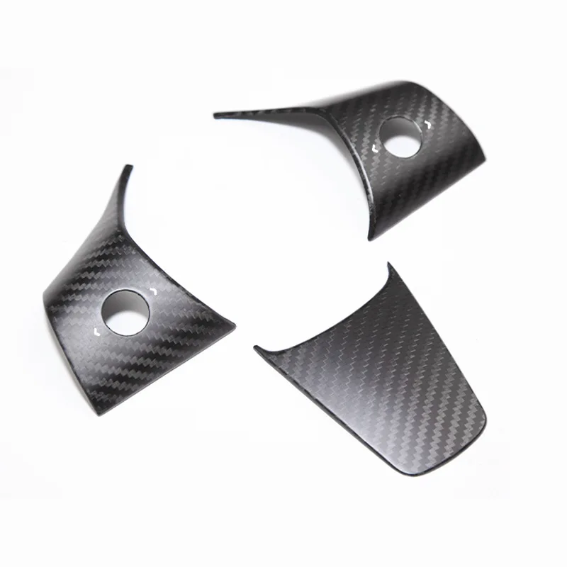 Suitable FOR TESLA Steering Wheel Tesla3/Y Edging Real Carbon Fiber Steering Wheel Modified Decoration Auto Parts