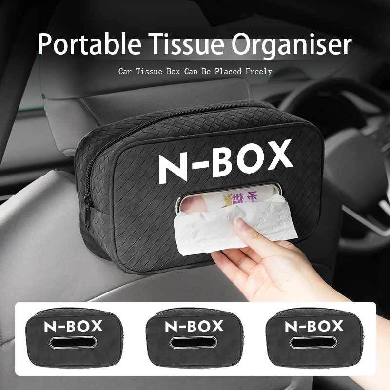 Boîte à mouchoirs en suède pour voiture Honda, sac suspendu pour pare-soleil et dossier de siège, accessoires automobiles NBOX Civic Accord Fit Jazz CRV BRV HRV Insight
