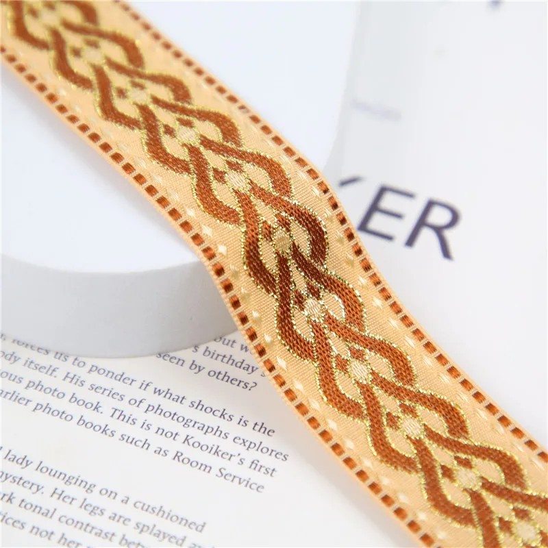 3CM 5Yards Or 50Yards Classic Vintage Rule Pattern Jacquard Embroidered Ribbon Trim