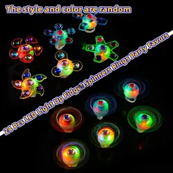 24 Pack LED Light Up Fidget Spinners Rings Party Favors for Kids,Prizes Box Toys Birthday Gifts Goodie Bag Stuffers Glow