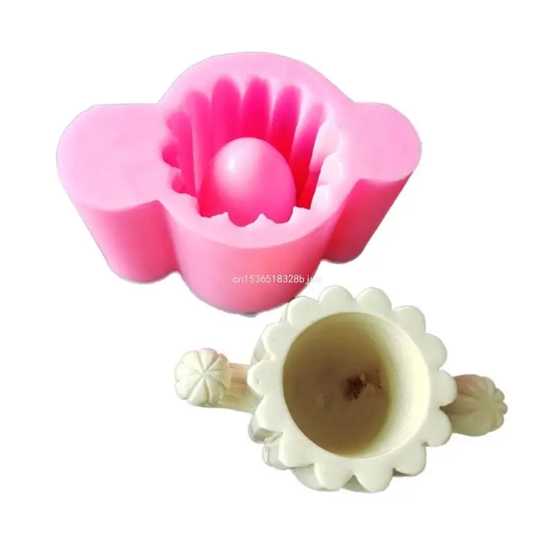 Geometric 3D Cactus Gypsum Silicone Molds Storage Box Mold for Making Succulent Plant Pot Flower Pot Holder Dropship