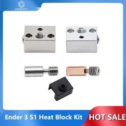 Ender 3 s1 bloco de calor termistor aquecedor cobre banhado bimetálico heatbreak bico garganta meia ender 3 s1 pro sprite extrusora