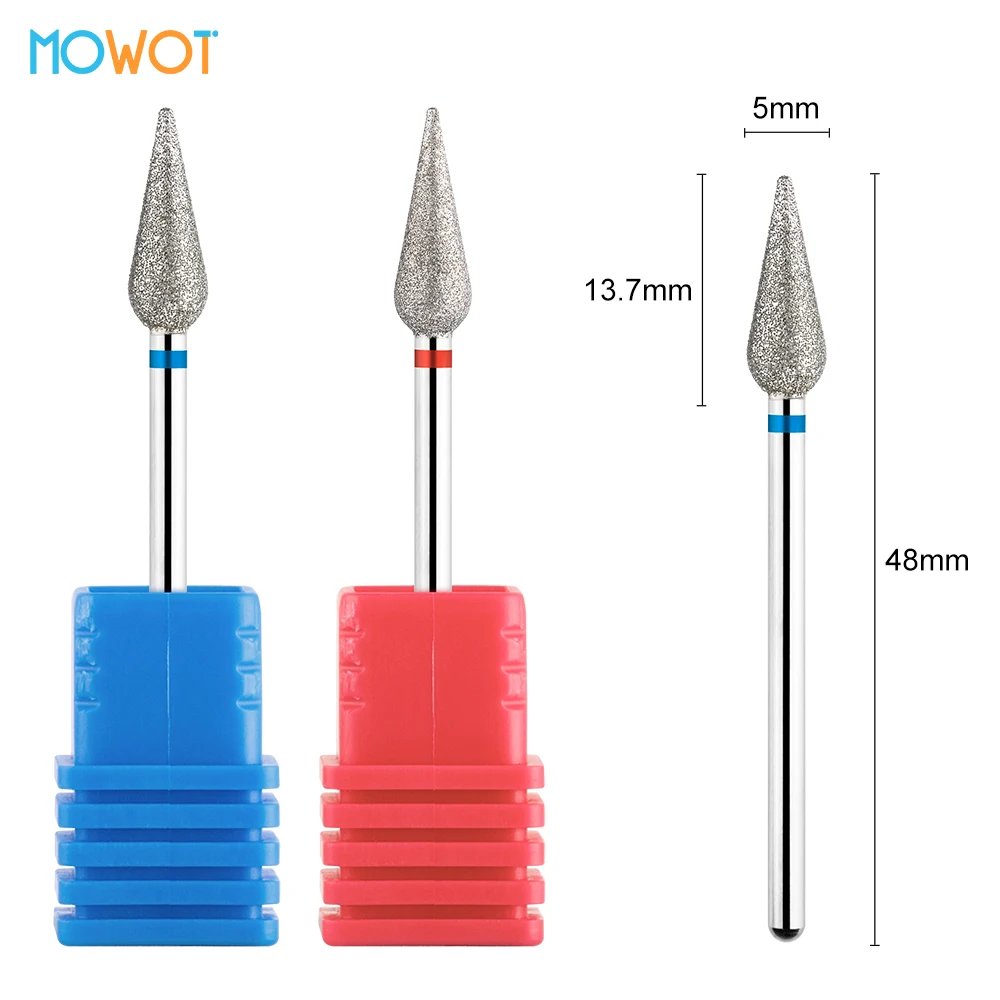 

MOWOT Flame Rotary Nail Drill Bit Diamond Rotary Electric Nail Drill for Pedicure Remover Burr Gel Polish Milling Cutter 3/32''