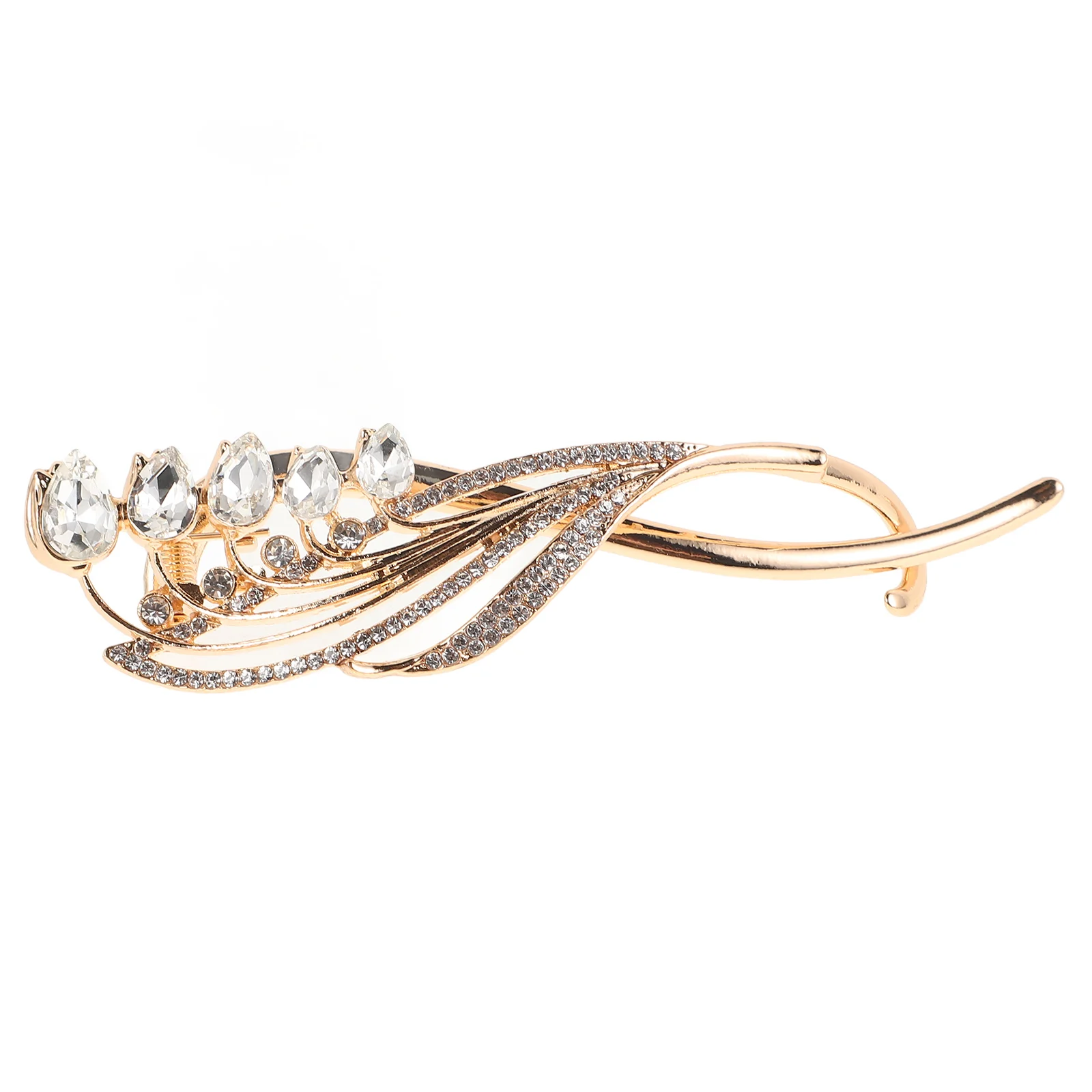 

1Pcs Elegant Alloy Hair Clip With Rhinestone Decoration Women Twist Clip For Hair Stylish Portable Accessory