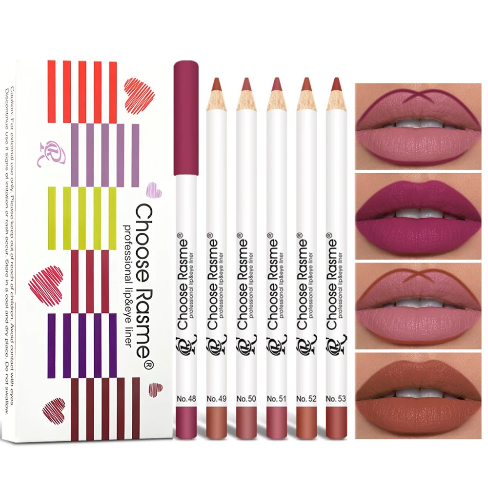 Set di 6 rossetti a lunga durata con matita professionale per labbra e lucidalabbra opaco per le donne, regali di San Valentino