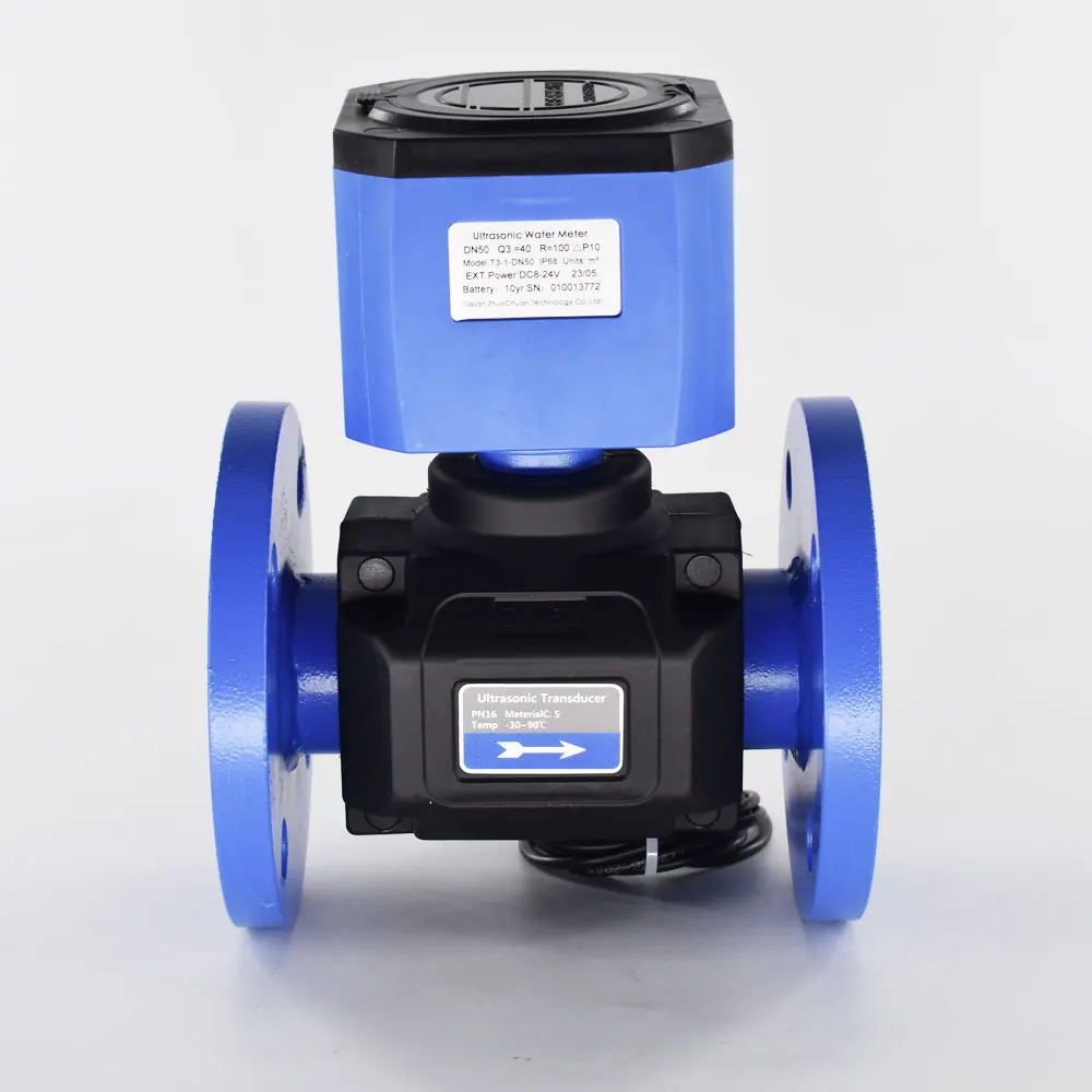 Ultrasonic Water Meter DN80 add pulse output Battery Supply Flange connection IP68 digital water flow meter