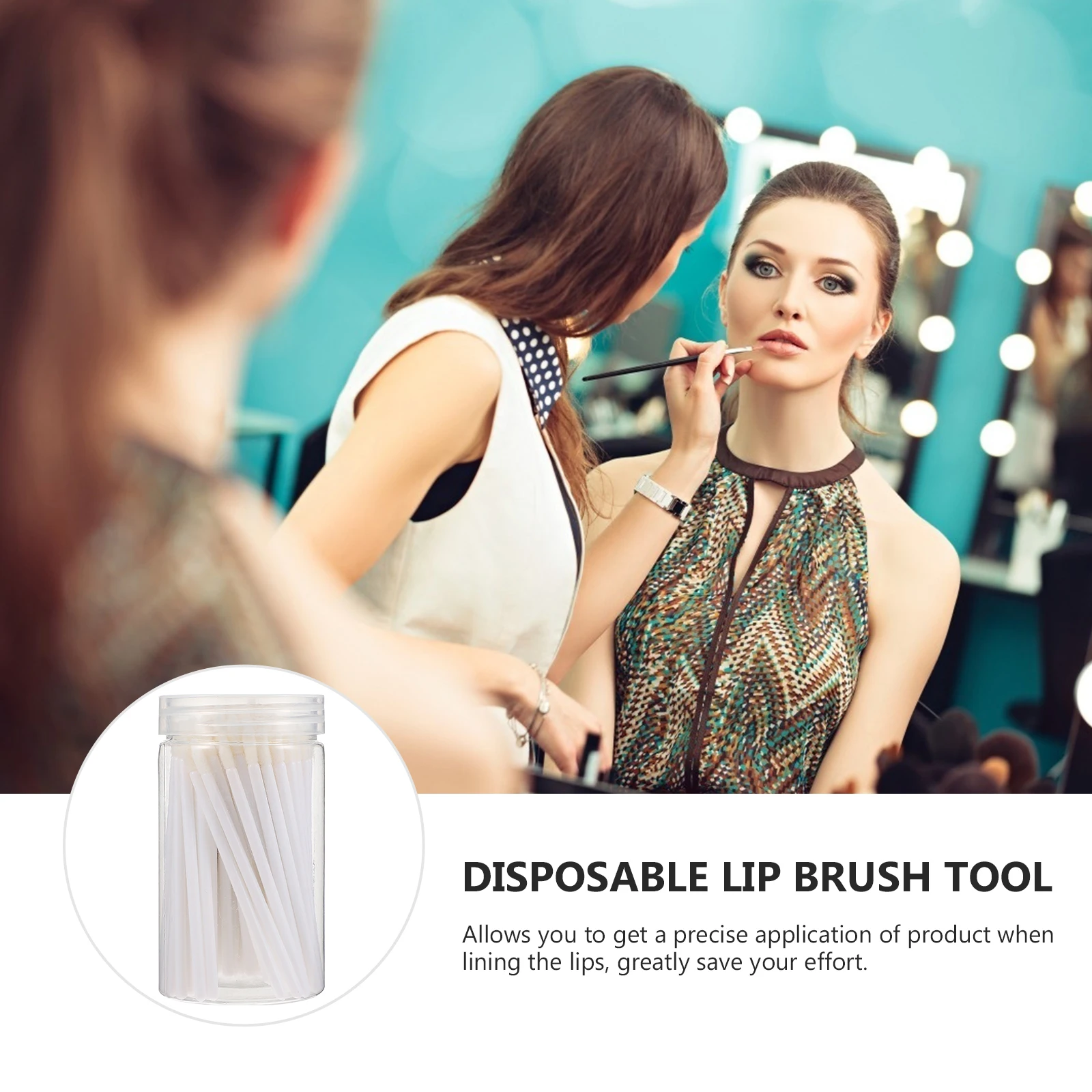 

100 Pcs Plastic Lip Brushes Makeup Tools Travel Size Precision Applicator Brush Disposable Lipstick Gloss