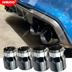 4 Pieces black Stainless Steel Exhaust tips for BMW F87 M2 F80 M3 F82 F83 M4 Direct Fit Exhaust Tip other auto engine parts