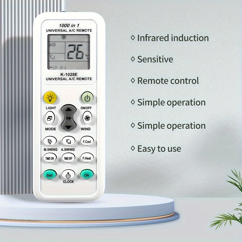 Universal K-1028E Air Conditioner A/C Remote Control for Haier, Hitachi, Panasonic, LG, Sharp, Gree, Midea and other brands