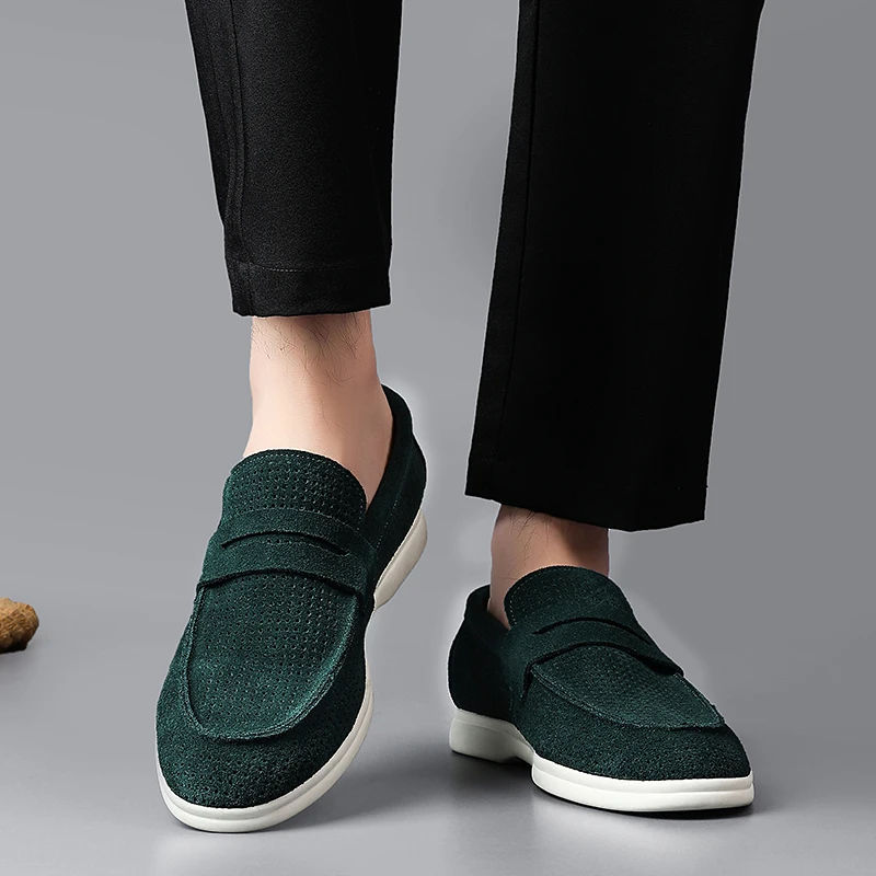 

Men Loafers Suede Like Flat Bottomed Comfortable Breathable Lightweight Men Driving Shoes