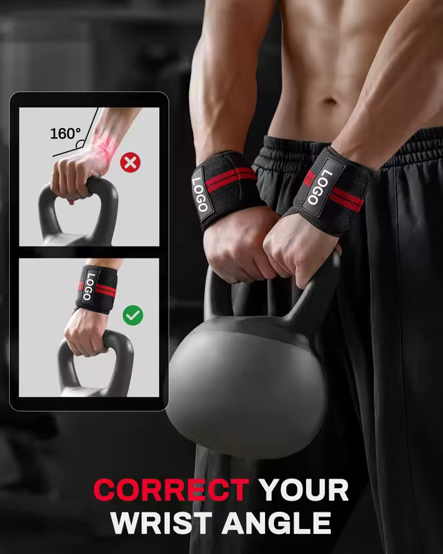 1 Pair Wristband Wrist Support Brace Straps Extra Strength Weight Lifting Wrist Wraps Bandage Fitness Gym Training Custom Logo - Image 6