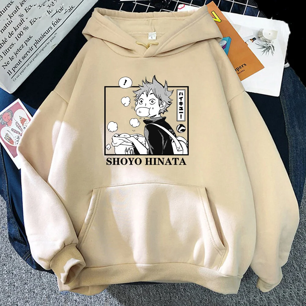 Sudadera con capucha con estampado de Anime Hinata Shoyo para adolescentes, Jersey holgado Harajuku, novedad